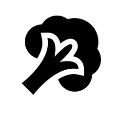 野菜、ブロッコリーを表す塗りつぶしスタイルのアイコン