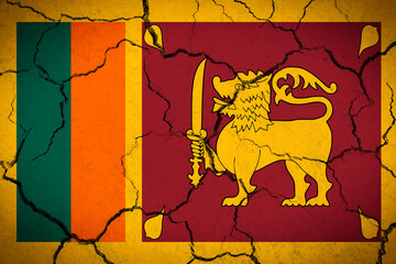 Sri Lanka - cracked country flag