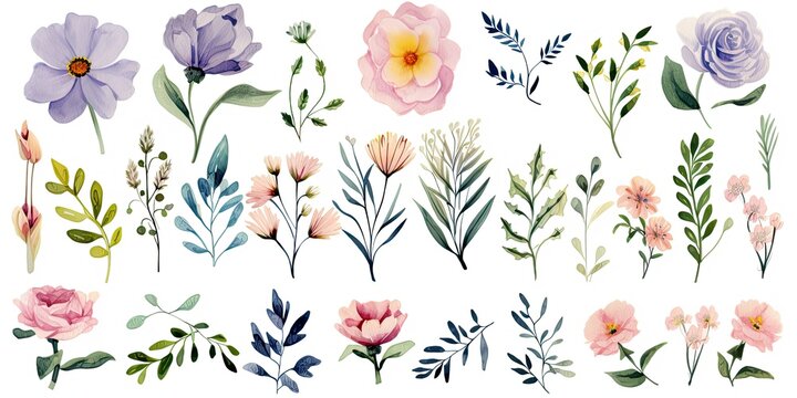 A Splash of Elegance: Watercolor Floral Backgrounds  Generative AI Images