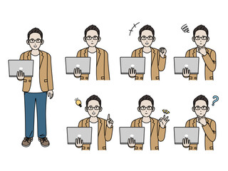 フリーランス、ビジネスパーソンの男性セット