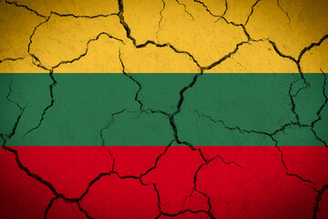 Lithuania - cracked country flag
