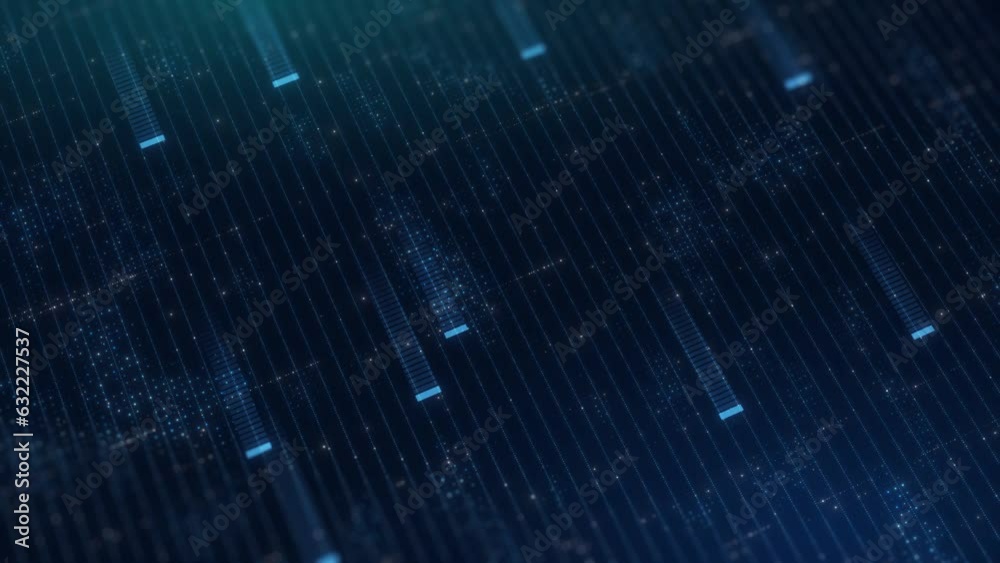 Poster technology concept abstract motion graphic background with blue theme, corporate intelligent data gr