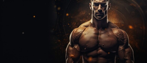 Muscular aggressive bodybuilder. Generative AI