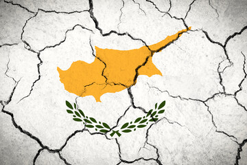 Cyprus - cracked country flag