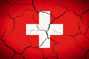 Switzerland - cracked country flag