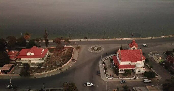 Aerial view of the town Benguela Province Lobito Angola