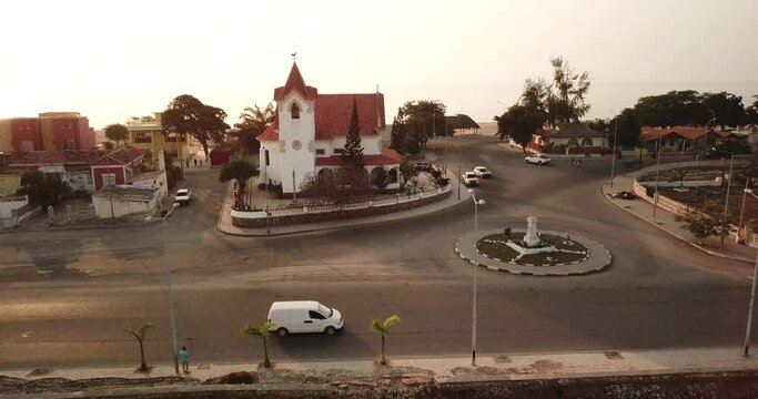 Aerial view of the town Benguela Province Lobito Angola