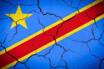 Democratic Republic of the Congo - cracked country flag