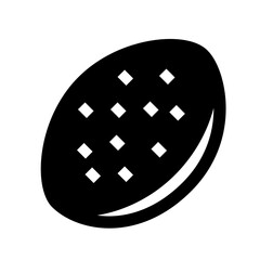 パン、カレーパンを表す塗りつぶしスタイルのアイコン