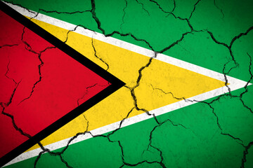 Guyana - cracked country flag