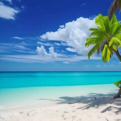 Obraz na płótnie Canvas Summer wallpaper desktop, beach aesthetic HD background nature image. 