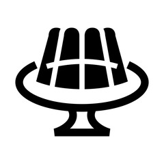 スイーツ、ゼリーを表す塗りつぶしスタイルのアイコン