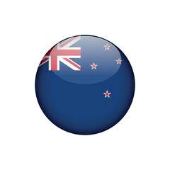 New Zealand Flag Circle Button Vector Template