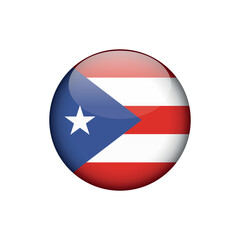 Puerto Rico Flag Circle Button Vector Template