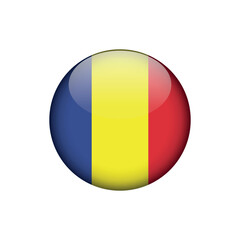 Fototapeta premium Romania Flag Circle Button Vector Template