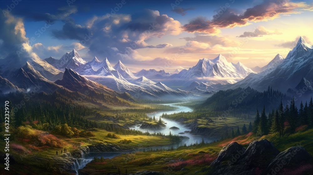 Poster amazing fantasy landscape game art