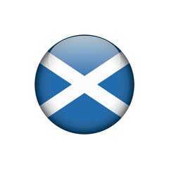 Scotland Flag Circle Button Vector Template