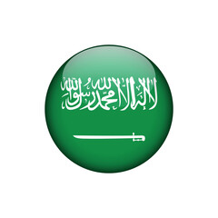 Saudi Arabia Flag Circle Button Vector Template