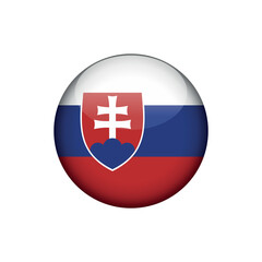 Obraz premium Slovakia Flag Circle Button Vector Template