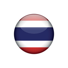 Thailand Flag Circle Button Vector Template