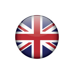 United Kingdom Flag Circle Button Vector Template