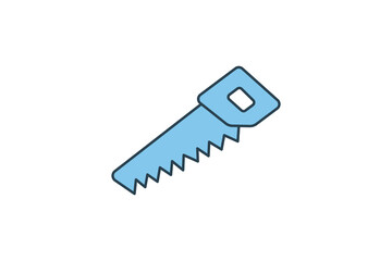 Saw Icon. Icon related to carpentry, construction, projects, applications, and user interfaces. flat line icon style. Simple vector design editable