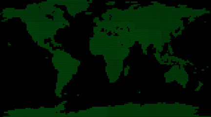 green world map, world map green, Digital world, World green gobal map dark on grungy metal background, Binary Background