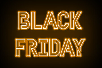 Neon Black Friday lights glowing on a black background.