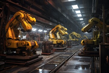 robotic arms maintaining machinery in warehouse
