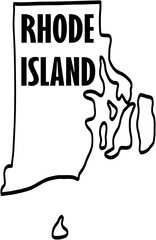 outline drawing of rhode island state map.