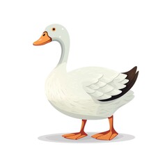 Fototapeta premium cute cartoon goose illustration on white background