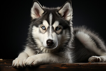 Young siberian husky dog 
Generative ai