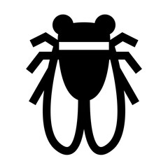 夏、セミ、昆虫を表す塗りつぶしスタイルのアイコン