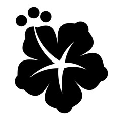 夏、ハイビスカス、植物、花を表す塗りつぶしスタイルのアイコン