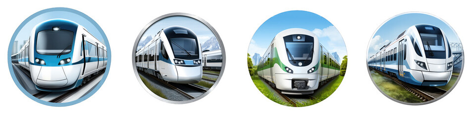 Train clipart collection, vector, icons isolated on transparent background