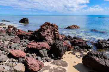 Fototapeta na wymiar Rocks at the beach in Nacula