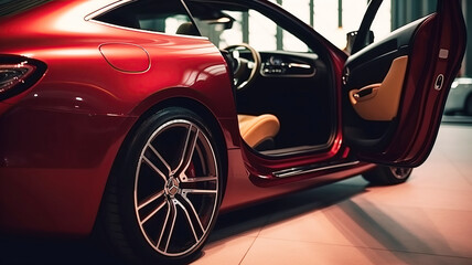 luxury modern red car. Generative AI
