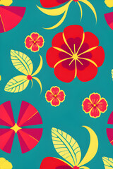 Seamless floral pattern. Generative AI