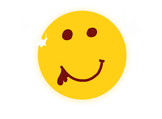 The moon happy smiley face horror halloween