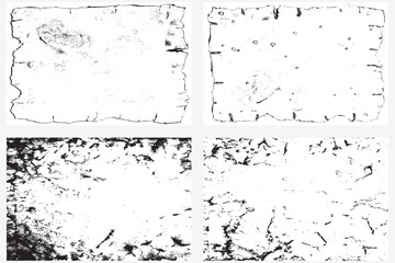 Set of old dirty witch’s book empty pages overlays. Bewitched dusty grimoire weathered page background set. Vector.