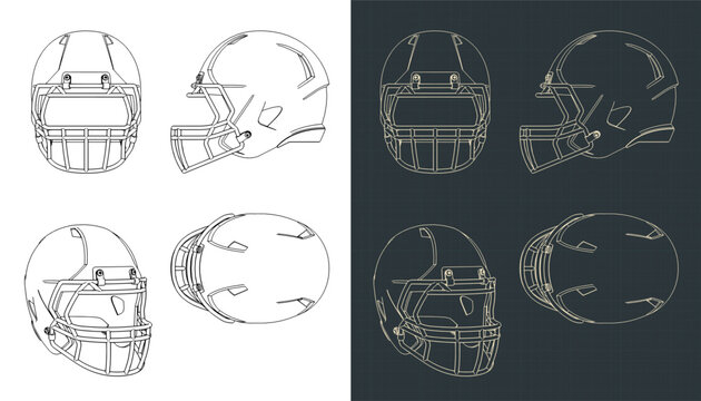 American football helmet blueprints
