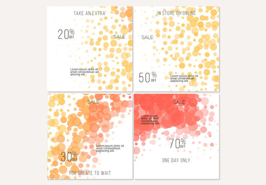 Social Media Post Layout with Bright Transparent Overlapping Circles