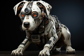 American police dog robot. Innovative fight against crime. Generative AI - obrazy, fototapety, plakaty