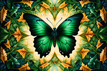 a butterfly in the woods. Generative AI