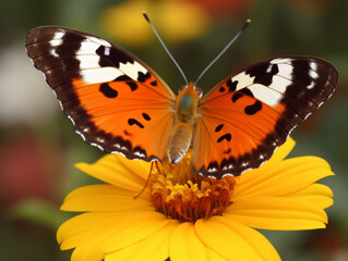 A beautiful butterfly perched on a flower