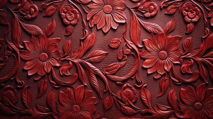Leather floral pattern background. Pakistani ornamental pattern. - obrazy, fototapety, plakaty