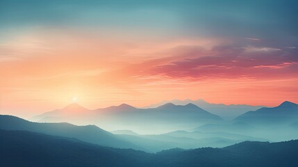 Colors of clouds and mountains during sunrise