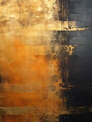 Eternity in Black, Gold, and Silver: A Rustic Mat Painting with Golden Light AI Generated