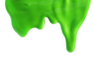 Naklejka premium Thick streaks of green paint on a transparent background