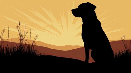 Labrador retriever silhouette female domestic